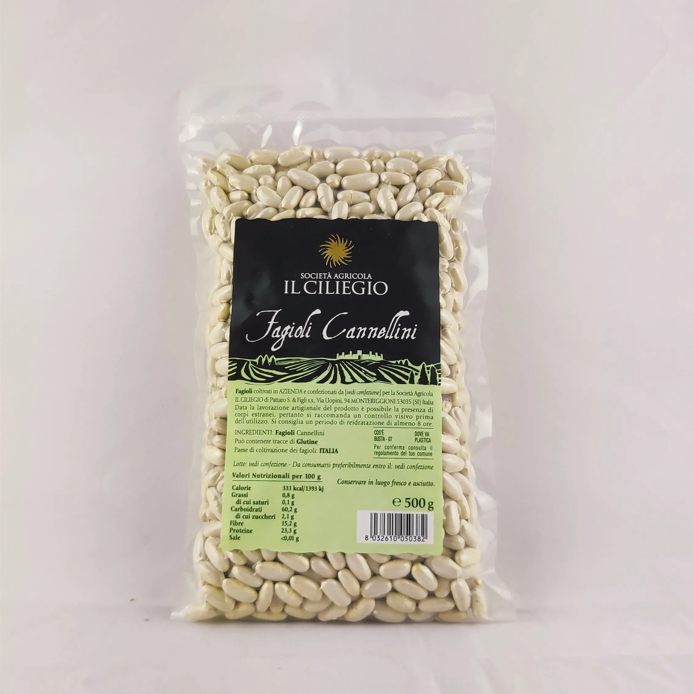 IL CILIEGIO Italian Supplier Cannellini Beans Wholesale 500 Gr Organic White Kidney Beans for Salad