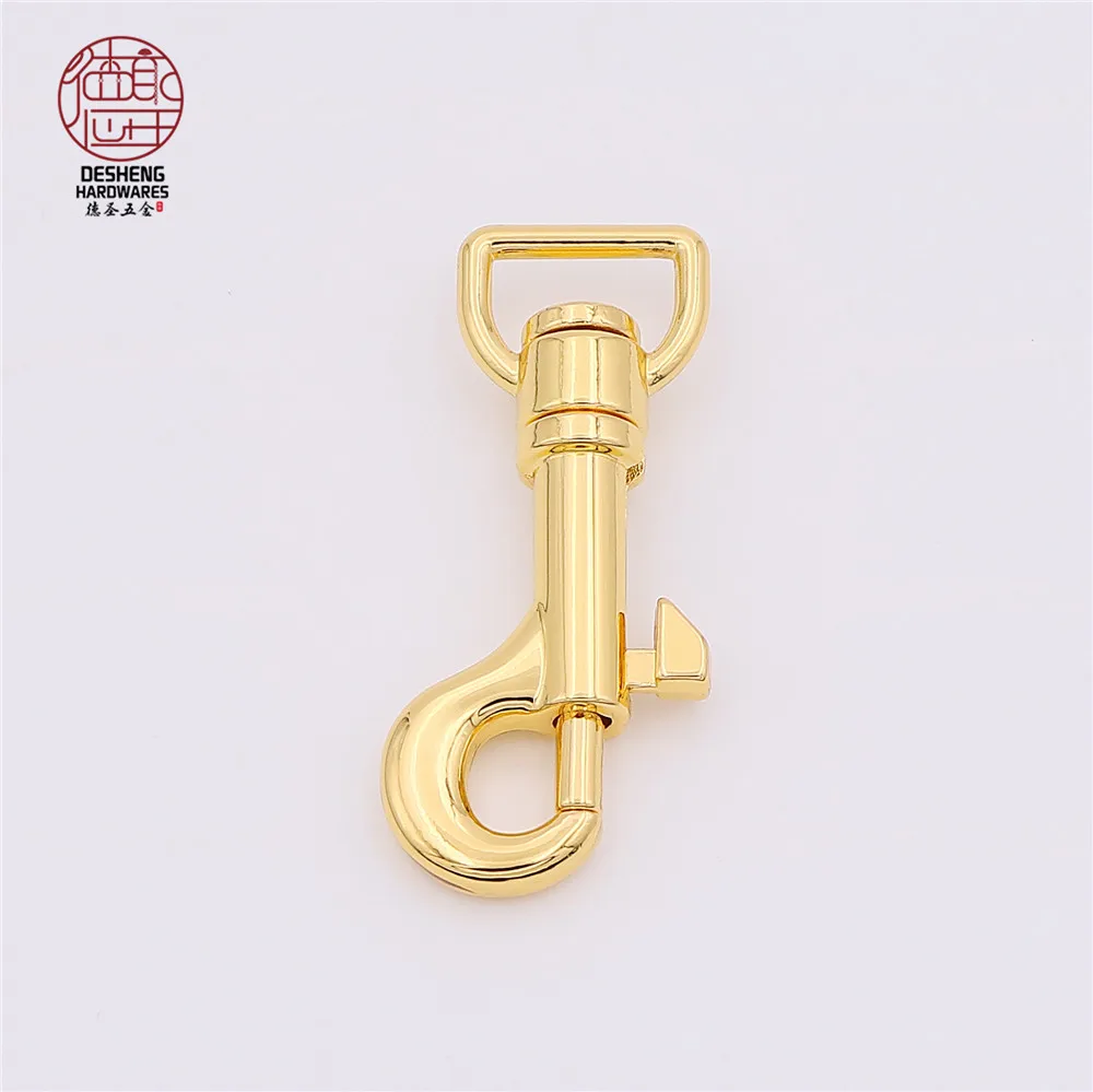 High Quality 24K gold Snap Hooks Metal Zinc Alloy Handbag Strap Clasp Brass Ring Buckle For Bag DIY Key Ring Swivel Hardware
