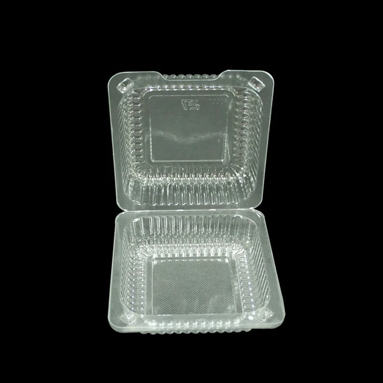 Custom Biodegradable Transparent Print Box Disposable Plastic Food Container with Stamping Embossing & Varnishing Blister Use