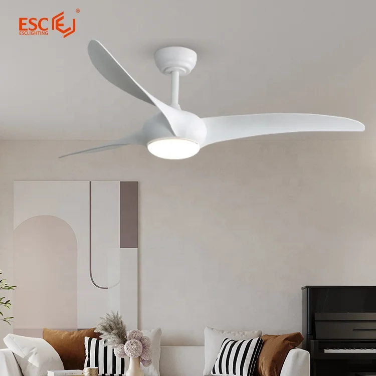 Modern decorative white black ceiling fan remote control 110v 220v dc inverter led smart ceiling fan light