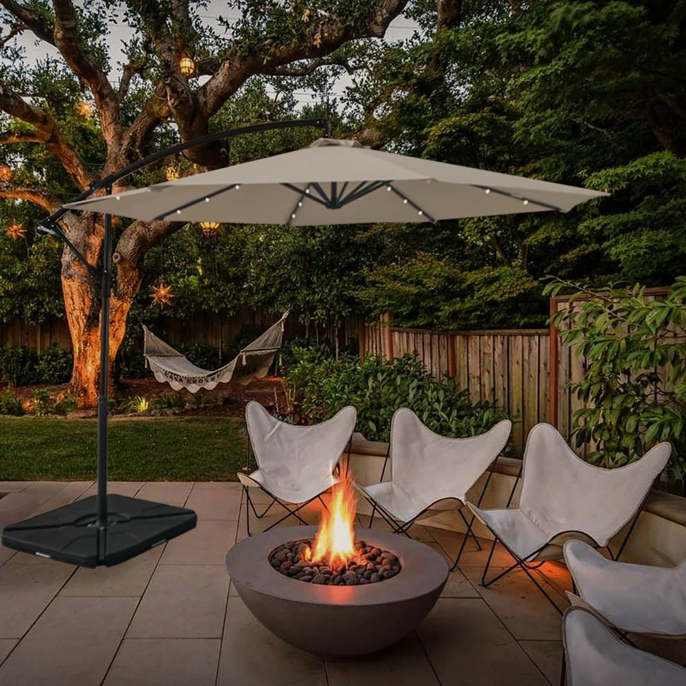 Garden Patio Restaurant Cafe Hotel Sun Led Patio Umbrella Foldable LED Parasol