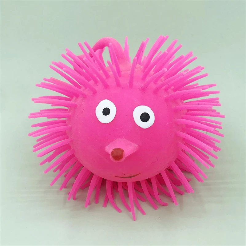 TPR material creative squeeze hedgehog LED ball yoyo decompress toys for kids