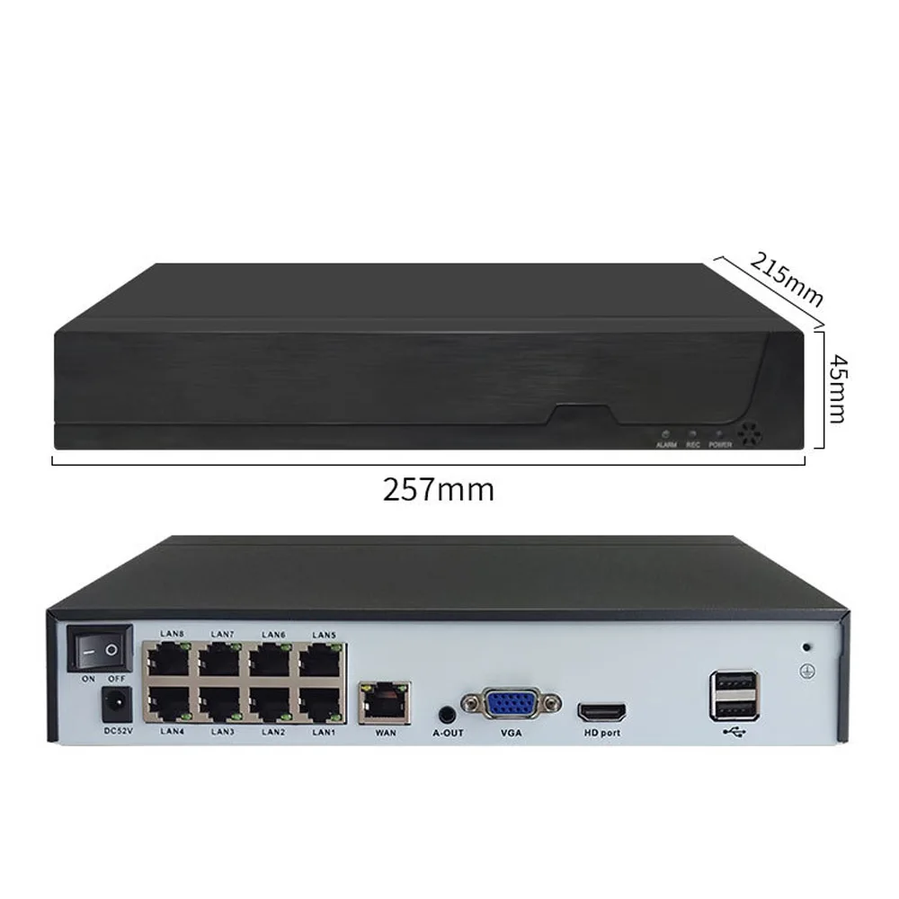 Qearim XMEYE Pro 4K 8MP Network Video Recorder For POE IP Camera P2P 8CH POE NVR