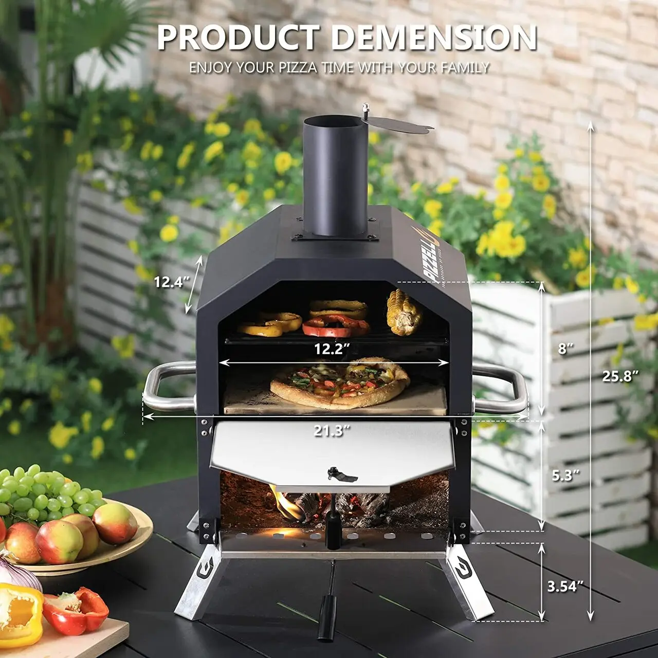 Danlong new outdoor portable double outside wood fired pizza oven wood burning