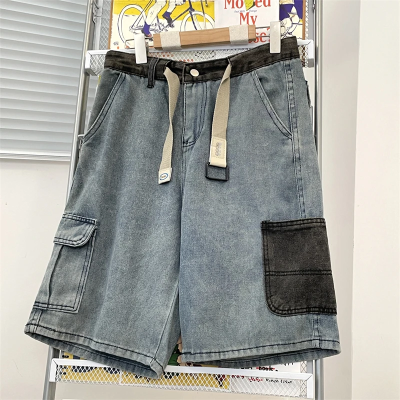 Wholesale summer fashion casual denim shorts straight vintage denim jean shorts men
