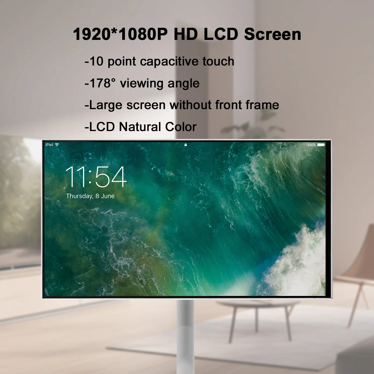 Low Price Wireless Wifi Rollable Jcpc Bestietv Tv Moveable Android Monitor 21.5 Inch Portable Touch Screen Smart Tv