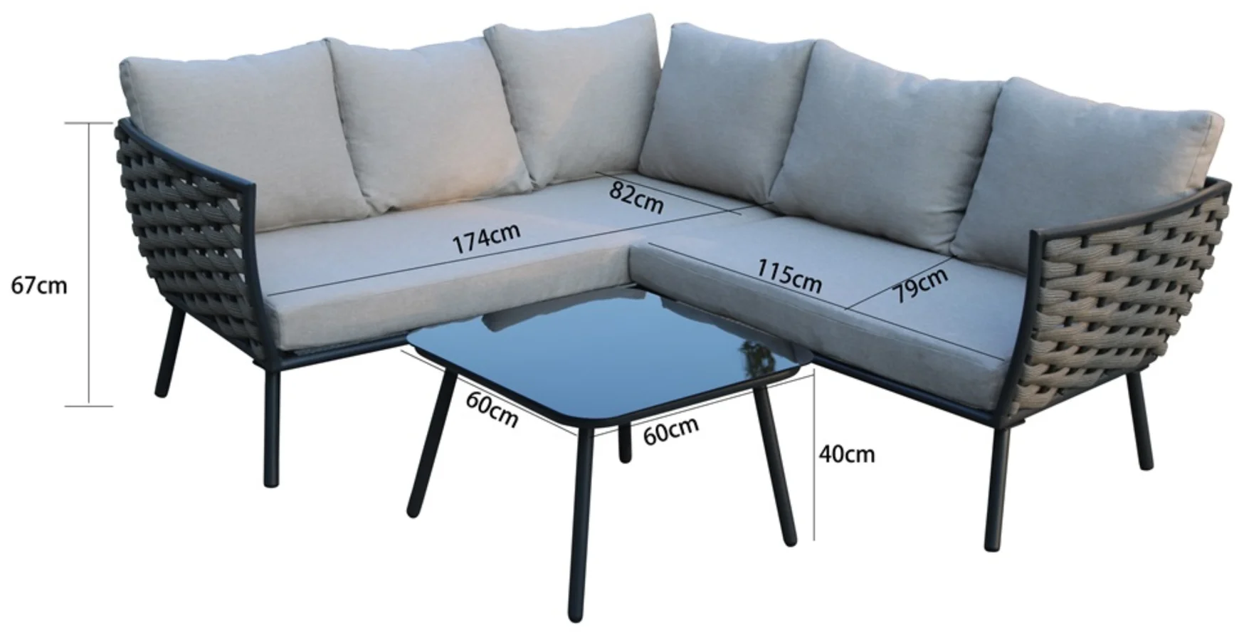 YOHO 3 шт. современный дизайн уличный набор мебели для патио Лидер продаж плетеный L-образный садовый диван-столик из ротанга гостиниц парков