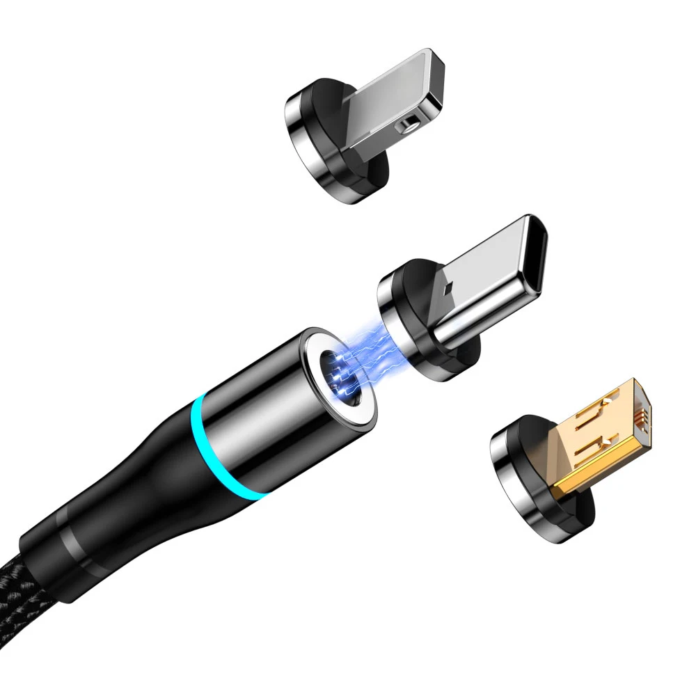 Хит продаж 3 разъема в 1 магнитный Usb кабель быстрая зарядка Тип C Micro-USB высокоскоростной зарядный для Samsung Android