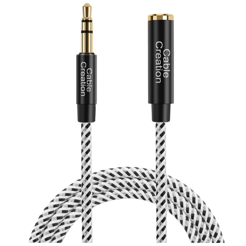 CableCreation 3.5mm Male to Female Stereo Audio extend Cable Adapter with Gold Plated Connector 15 Feet