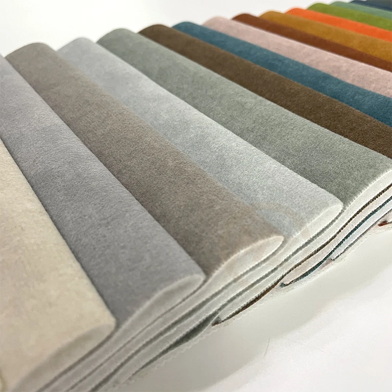 Color Velvet Fabric for Sofa Print Polyester Fabric Modern Water Resistant Olive Green Upholstery Fabric Customized Plain Weft