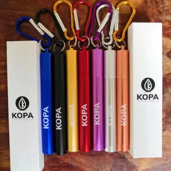 Custom logo Stainless Steel Telescopic Drinking Straw Portable straw For Reusable Collapsible Metal Drinking Straw With Brush