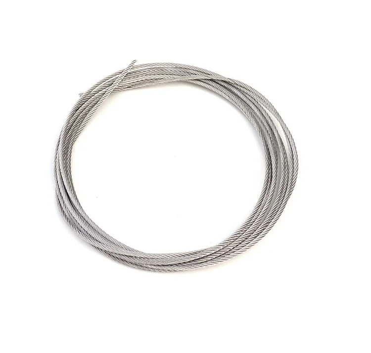 AISI 304 SS 7x7 7X19 wire rope 1.5mm 2mm 3mm 4mm 6mm 8mm 316 stainless steel wirerope  7x19 wireropes manufacturers