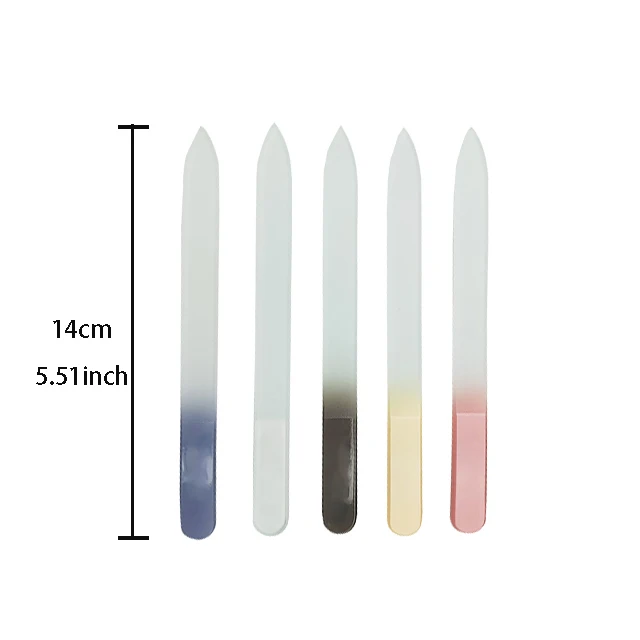 Custom Logo Gradient Colors nanoglass filer Gloss Finger Nano Crystal Glass Nail File With Case for manicure