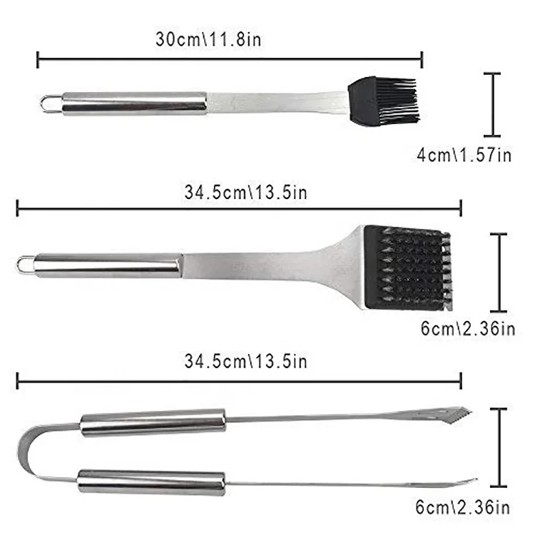 China Factory Custom Grilling Cooking Utensils Barbecue Accessories Kit BBQ Tools Set with Aluminium Case