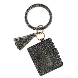 Wholesale Ladies PU Leather Key Chain Tassel Wristlet Card Holder Wallet And Purses Women ID Holder Clutch Bracelets Bag