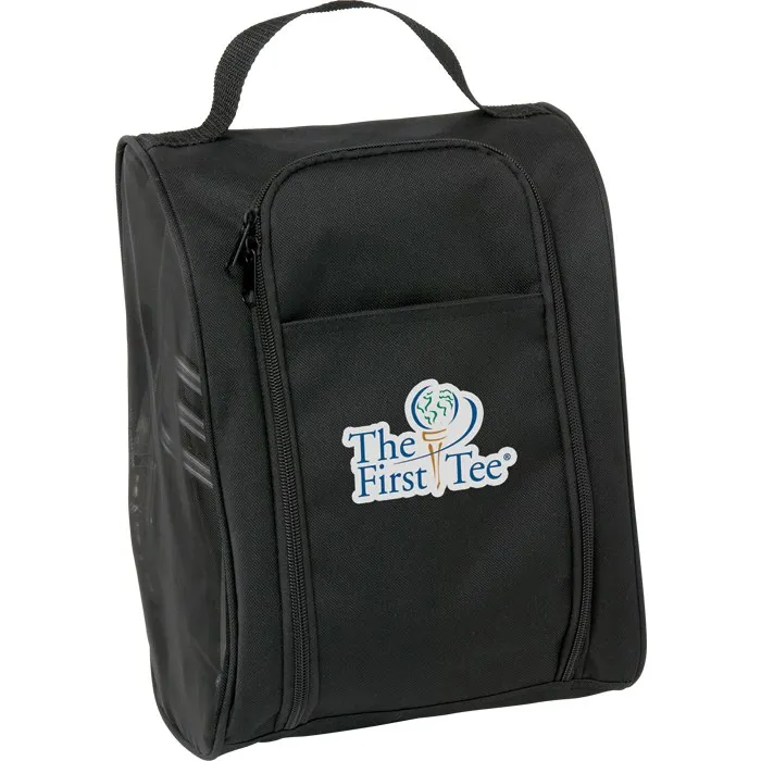 600D PVC/Nylon/Polyester or customized water resistant Zipper mesh side compartment for sports golf shoe carry bag