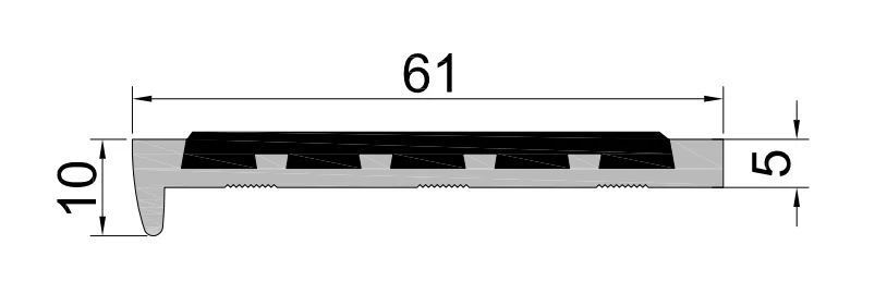 Test qualified Aluminum step nosing floor safety products stair nosing profile