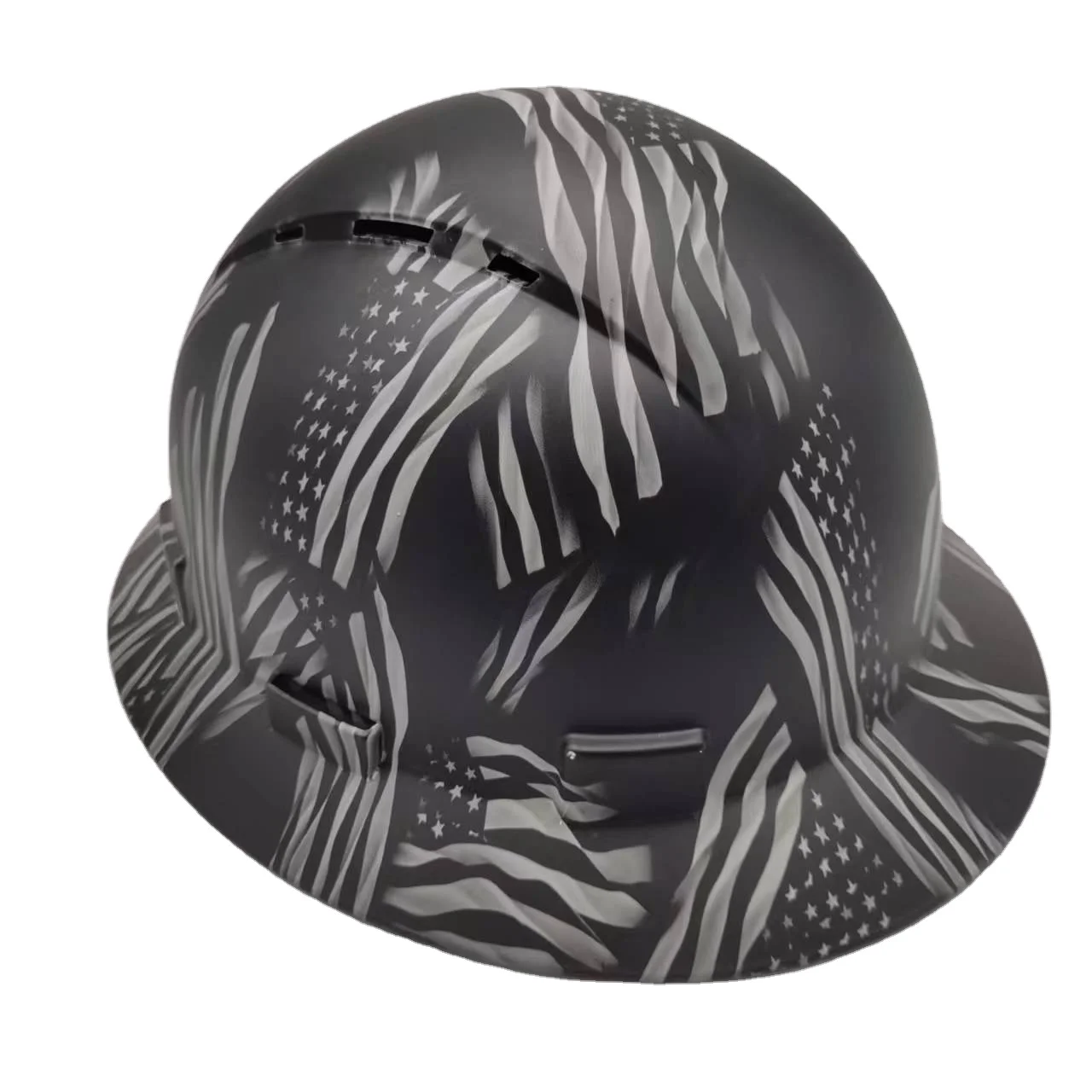 Carbon Fiber Full Brim Hard Hat Water Transfer Design Safety Helmet for Wholesale