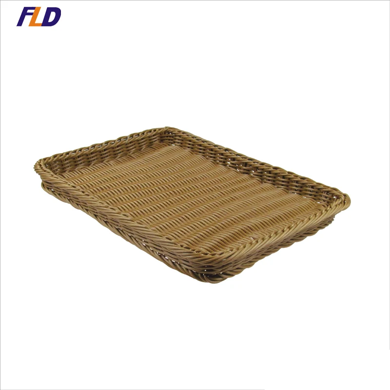 Оптовая продажа, пластиковая плетеная корзина для хранения хлеба, фруктов, овощей, полка для супермаркета