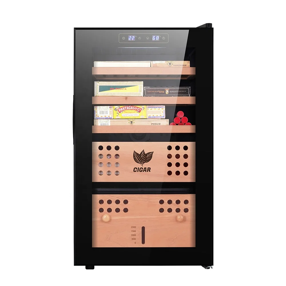 High Quality Automatic Humidity Control Home Cedar Wood Lacquer Humidity Control Wine And Cigar Humidor