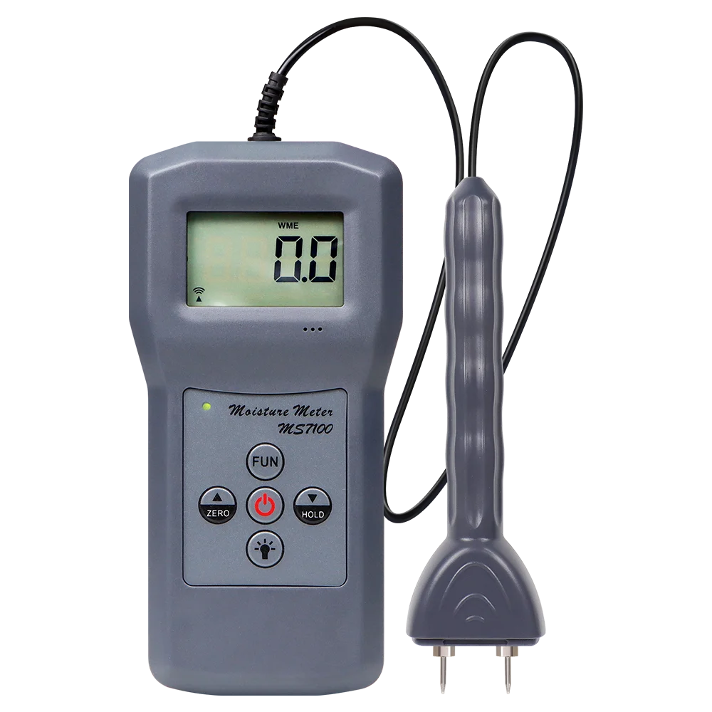 High Quality MS7100 Wood Moisture Tester Portable Humidity Content Detector 0-80% Hygrometer With Needle Sensor