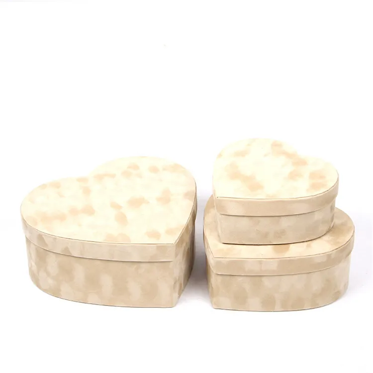 Wholesale bouquet velvet roses heart-shaped flower box set velvet heart flower box