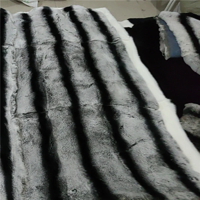 wholesale Rex Rabbit Fur throw Chinchilla Plates