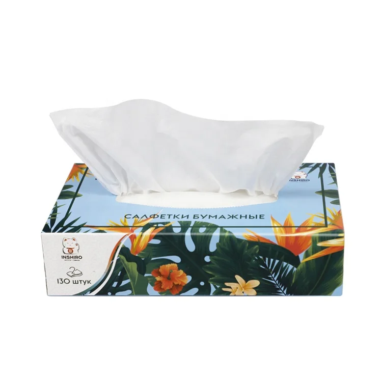 Printed Logo Box Facial Tissue Customized Facial Tissue High Quality Box Facial Tissue