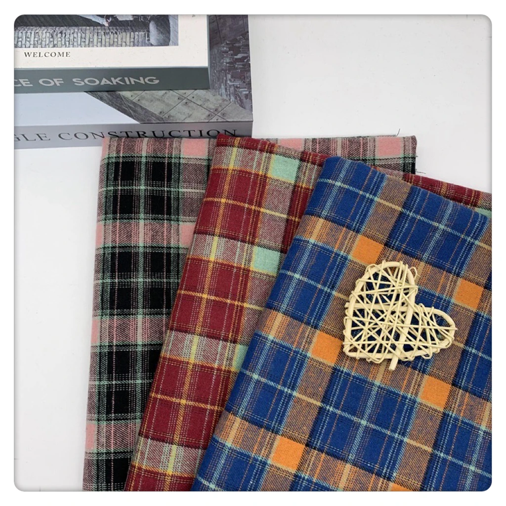 21s  100% Cotton Plaid Flannel Fabric 130gsm yarn dyed check fabric wholesale 100cotton yarn dyed fabric