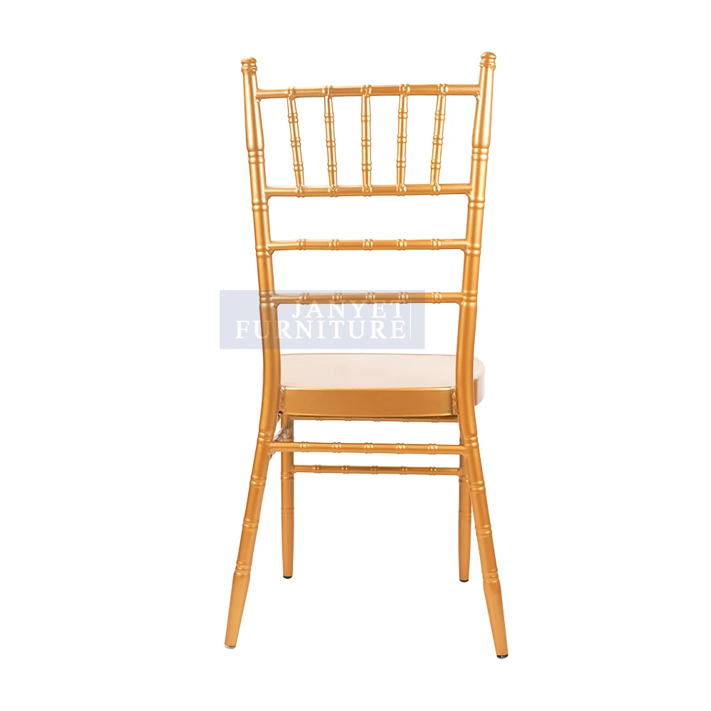 Cheap Hotel Gold Steel Metal Event Banquet Dining Chiavari Chairs Weddings