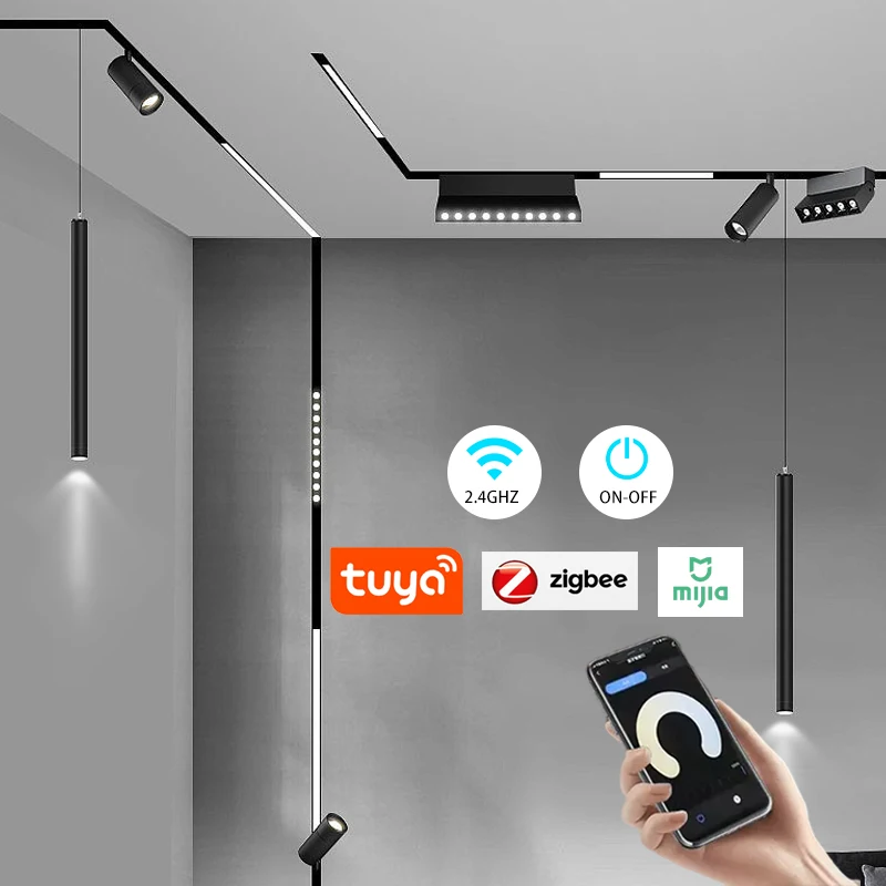 Modern Magnetic System led track light 6w 12w 30w magnetic spotlight  Aluminum linear Light Track