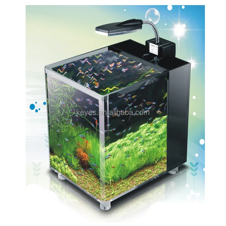 Usb Mini Plastic Fish Tank For Betta Fish Desktop Aquarium Kit With Filter And Led Lighting Acrylic fish tank display stand