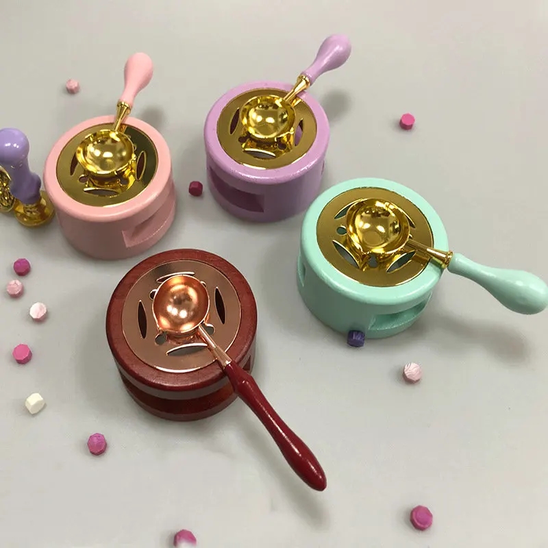 Разноцветная полимерная ручка Macaron латунная восковая ложка винтажная медная для плавления воска