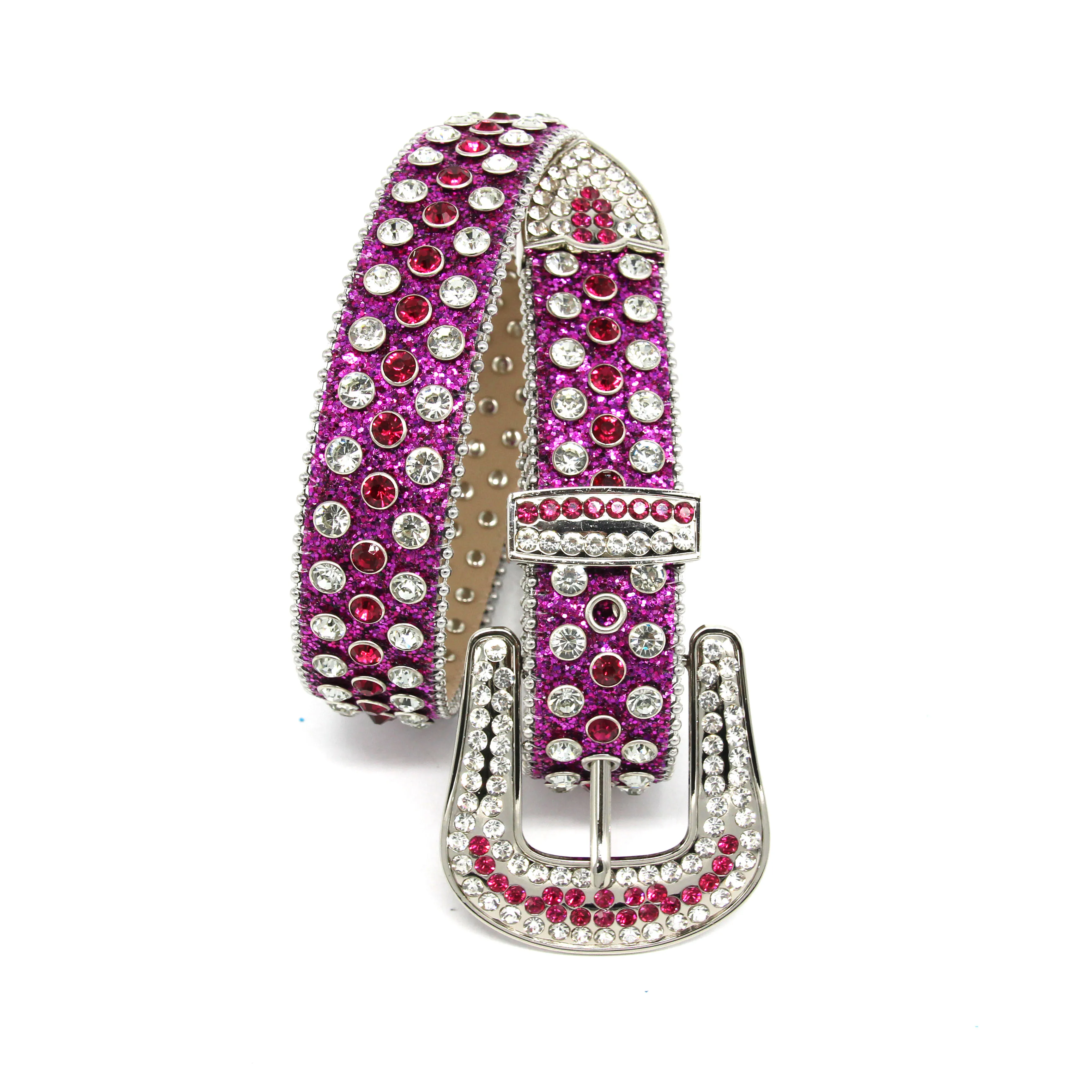 Western Cowboy Cowgirl Bling Studded Leather Belt for Jeans Pants Designer White Rhinestone Belt with Star Buckle for Men Women