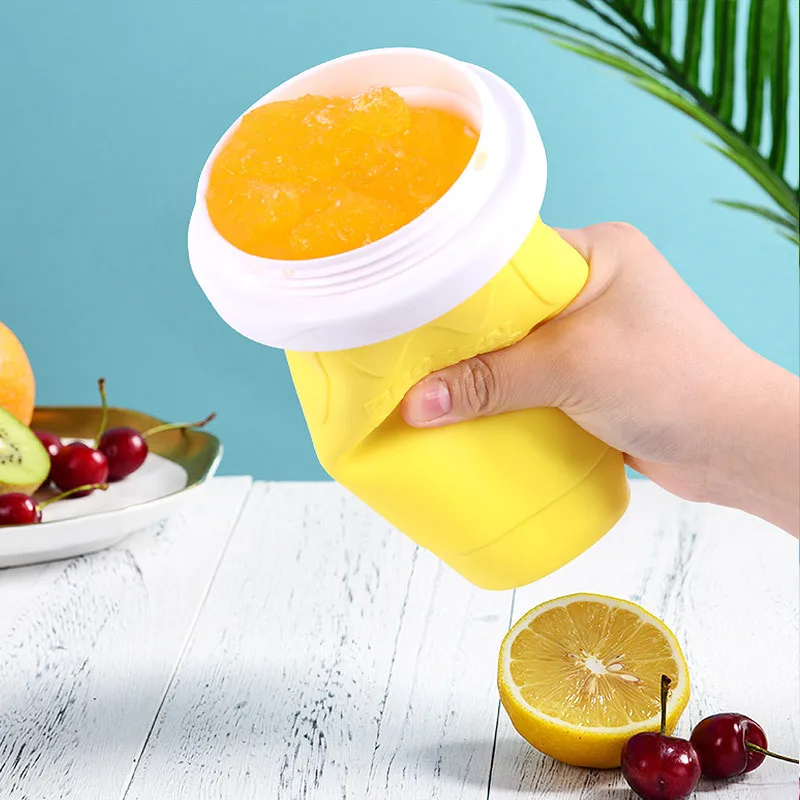 New Diy Slushy Maker Silica Mugs Double Layers Cup Smoothie Pinch Ice Cup Silicone Magic Frozen Portable Squeeze Icy Cups