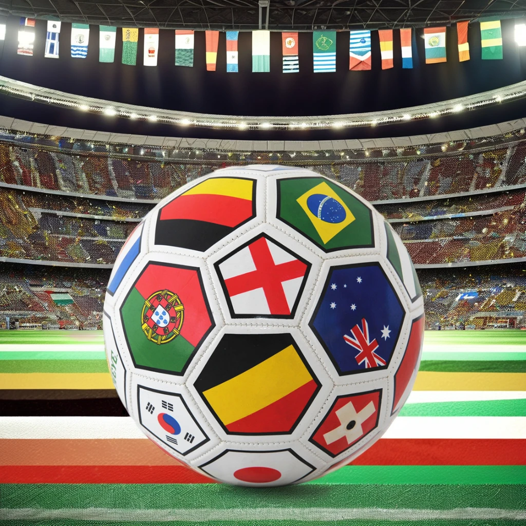 Size 5 PVC Leather Soccer Ball with Advertising Flag for Soccer Fans and Players