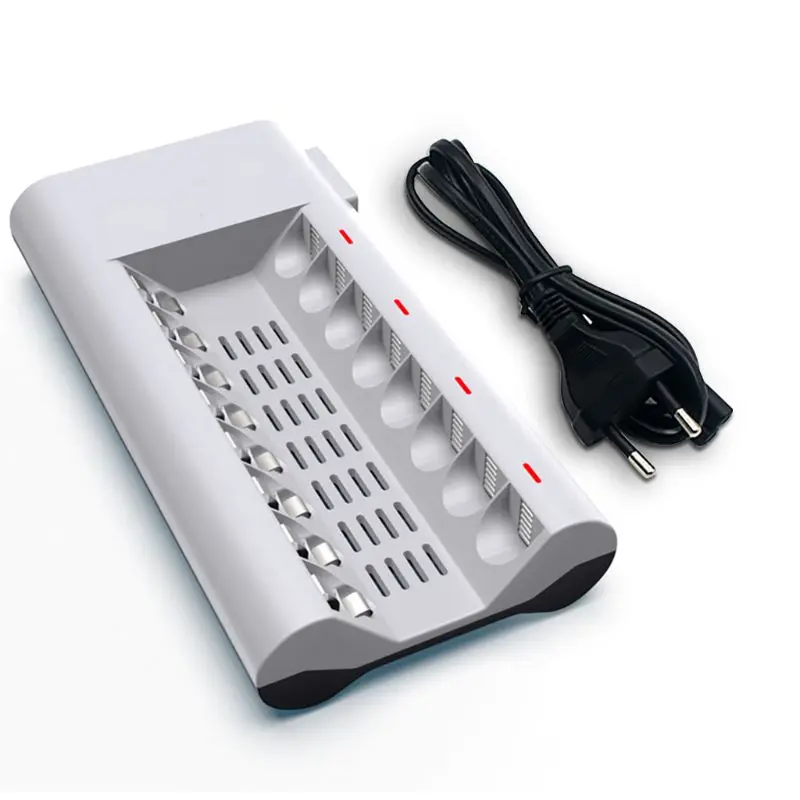 
8 Slots Smart Intelligent Charger Fast Charging Device with LED Display for AA/AAA Ni-MH/Ni-Cd Rechargeable Battery 
