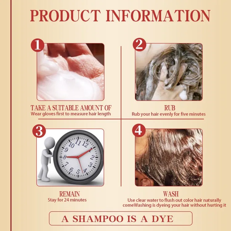 Wholesale Private Label hair dye Argan oil long lasting Natural  brown color Hair Dye White To Black hair color shampoo