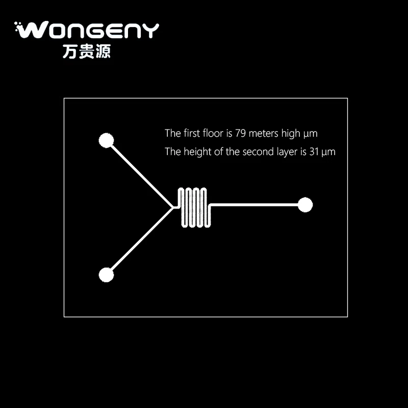 WONGENY Custom PDMS 50um микрофлюидные двухслойные микросхемы рыбьей кости производства
