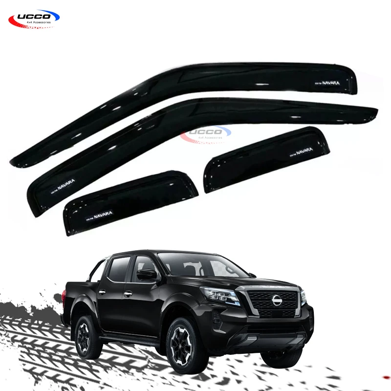 Прямые продажи с завода козырек для двери автомобиля черный Nissan Navara D40 аксессуары 2005-2013 защита от дождя ветровой дефлектор
