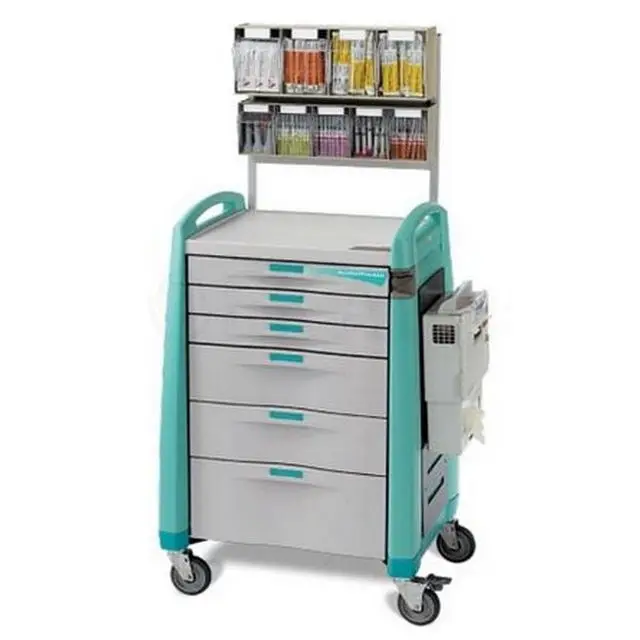 Drug Dispensing Vehicle Emergency Trolley Hospital ABS Emergency Crash Cart with Wheels Medical Cart Manufacturer