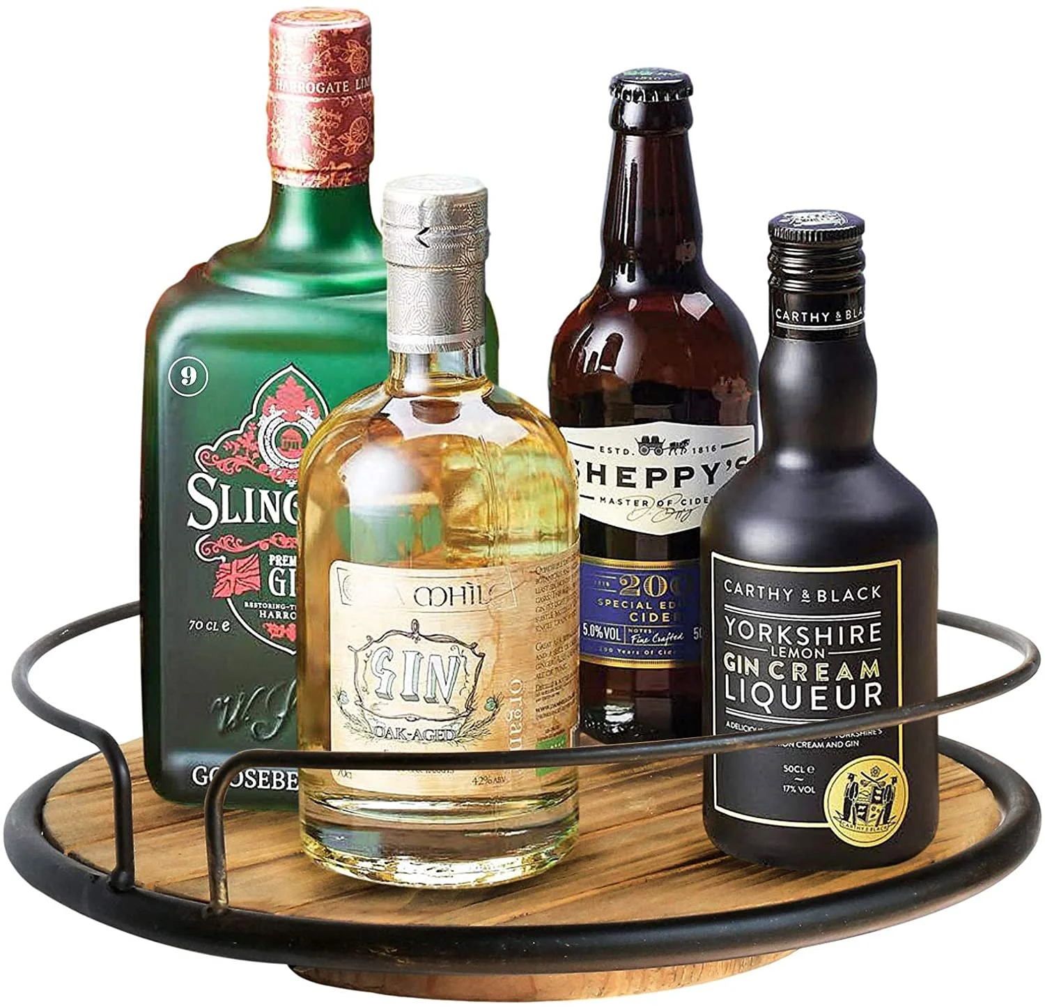 Adjustable Cutlery Lazy Susan  Multi Functional Wood Lazy Susan Round Rotating Serving Board For Spice