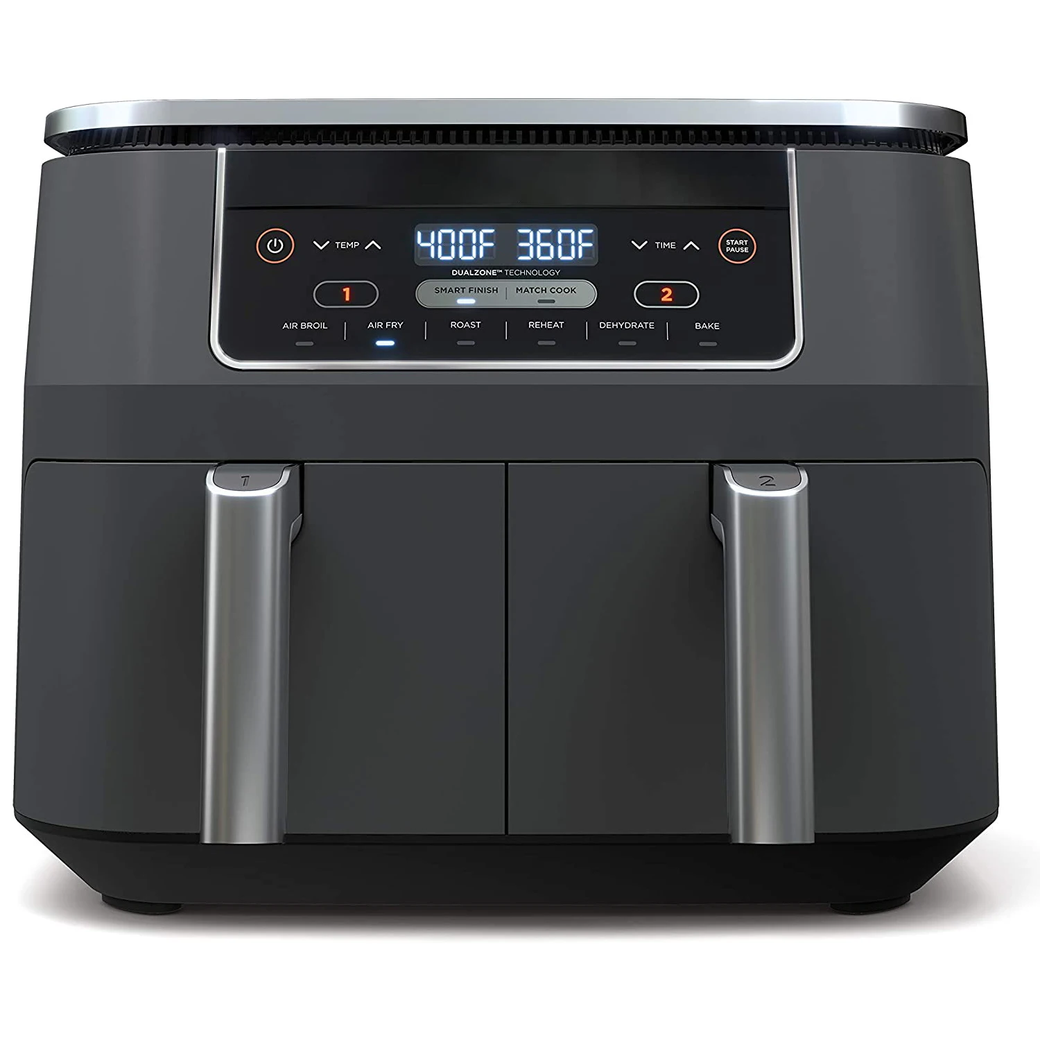 Brand New Digital Without Oil Free Oven 8L Commercial 2 Baskets Air Fryer Stainless Steel Liner