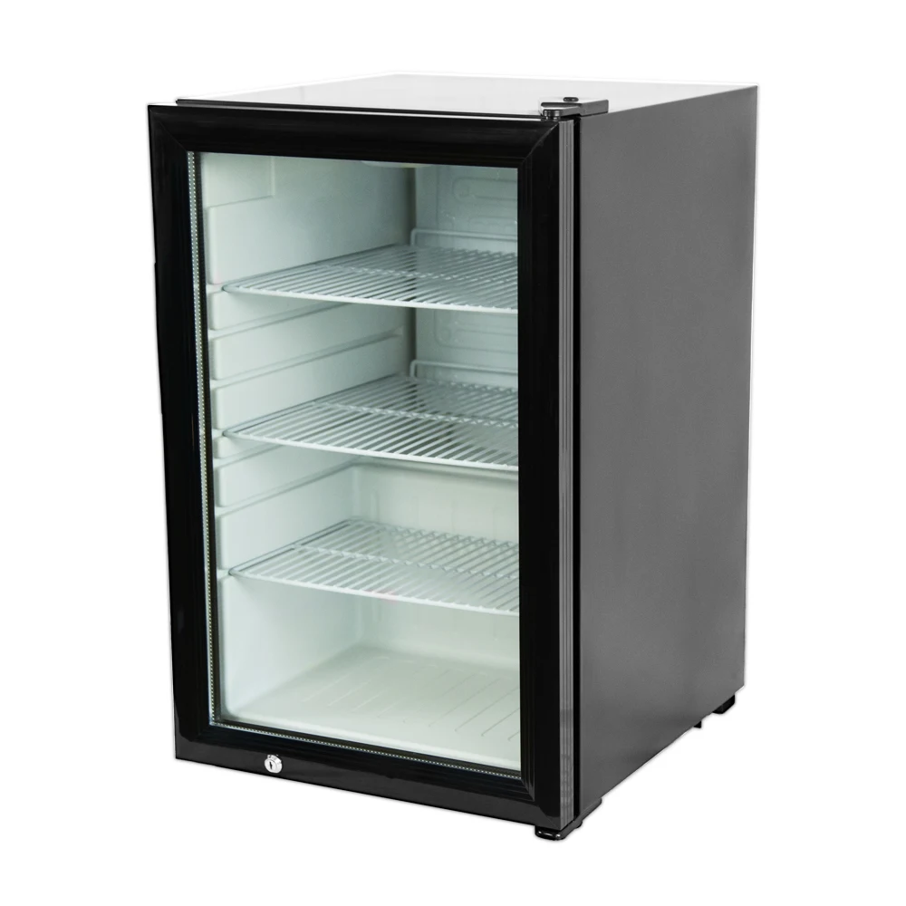 21/52/68/98/130L ABS Plastic Black White Customized Electronic Minibar Refrigerator Glass Door Hotel Mini Bar