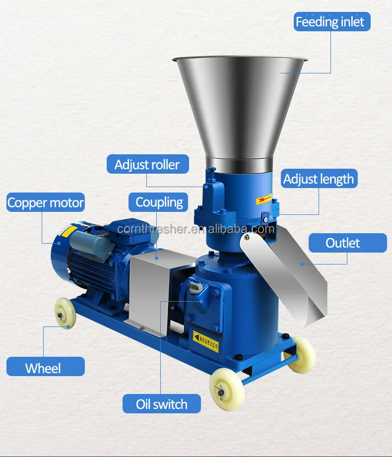 Poultry Chicken Feed Pellet Machine Fish Making Animal Processing Machines With Gasoline Engine