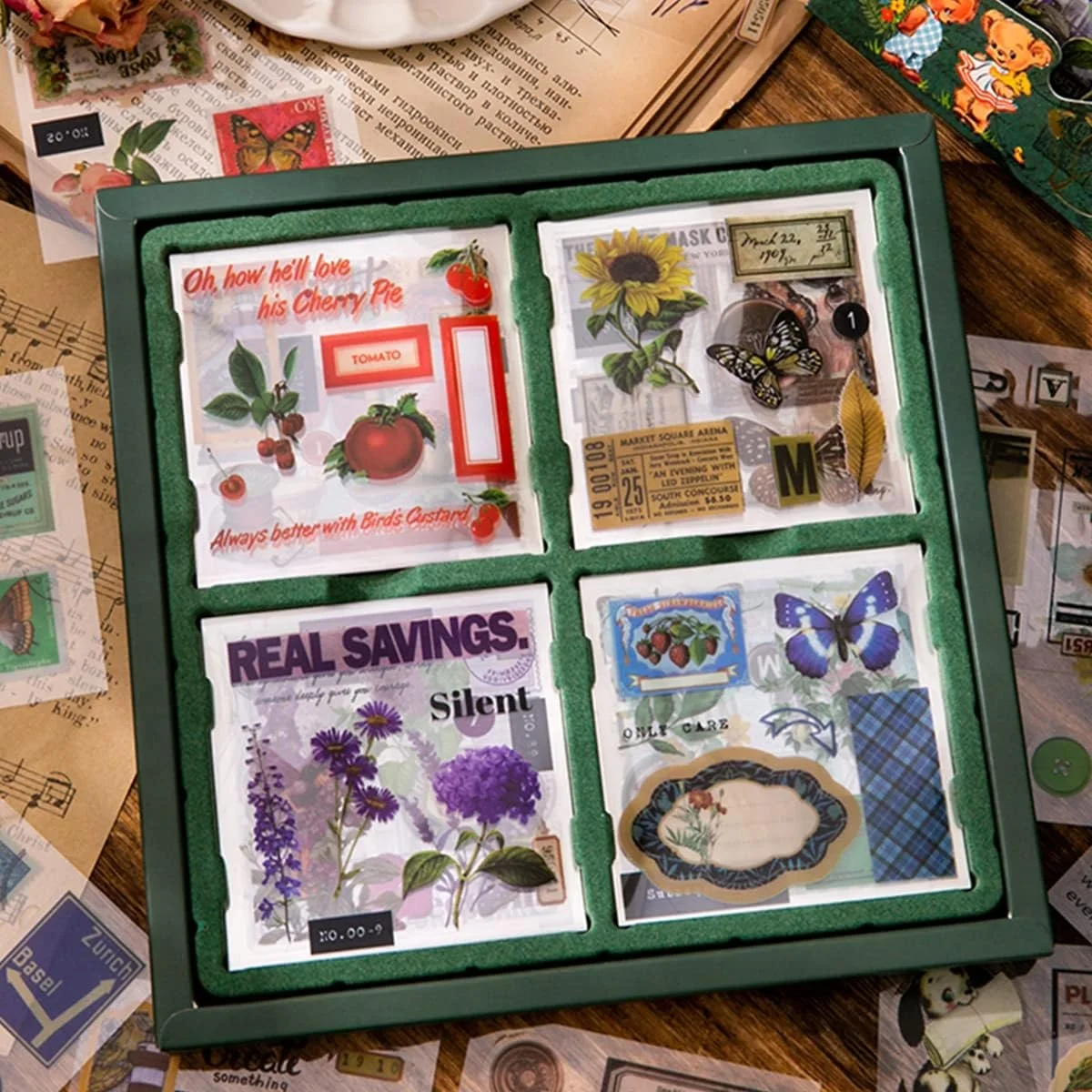 Hot Sale Aesthetic Junk Journal Craft Plants Floral Scrapbook Stickers Kit Vintage Nature Scrapbook Stickers