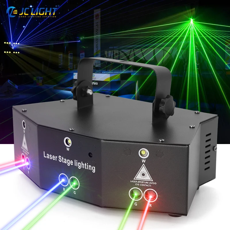 Disco Laser Light 9 Eye Rgbw Dj Party Projector Beam Lights Voice Control White Lazer Strobe Stage Lighting for Sale Club