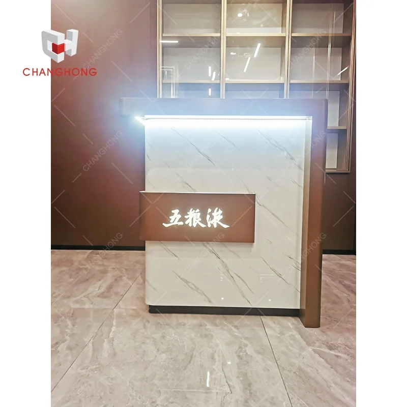 Высококлассная простая деревянная стойка регистрации магазина, Современная касса для небольшого магазина