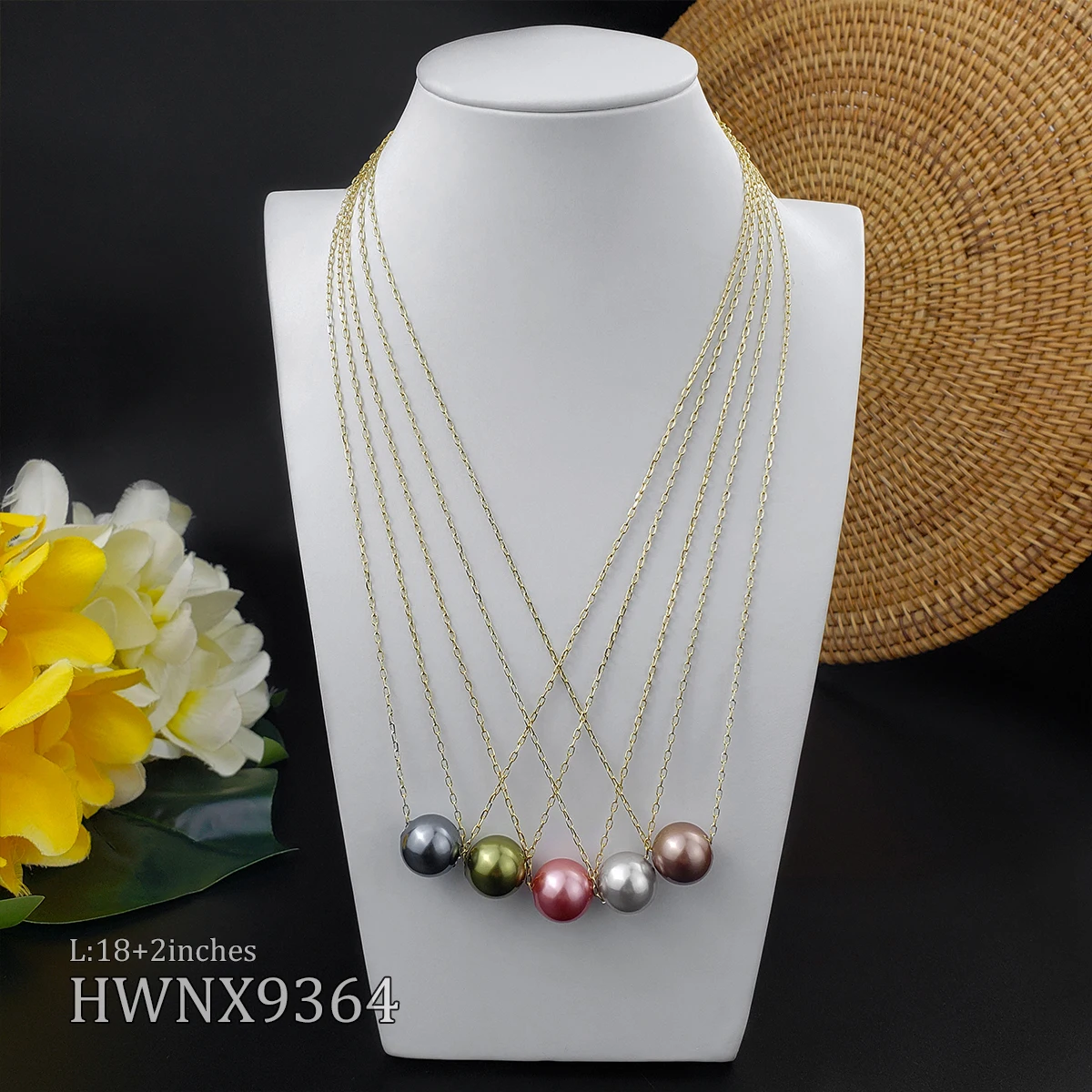 
Hawaiian jewelry wholesale 14k gold plated coconut tree summer pearl earrings&necklace sets 