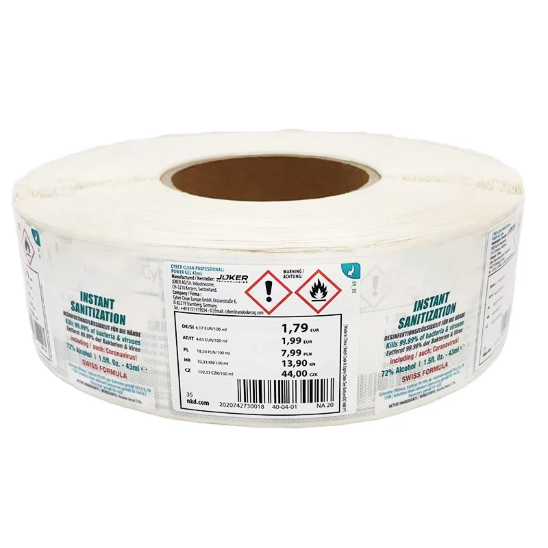 Custom Adhesive Vinyl Medicine Label for Drugs for Liquid Infusion and Eye Drops Minimum Order 500pcs